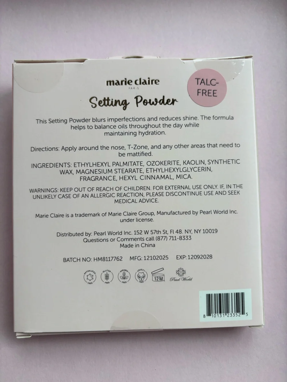 NIB marie claire Setting Powder - PINK Shade